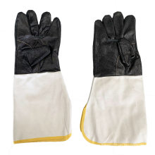 Heat-resistant cow split skin welding safety gloves/black welding gloves